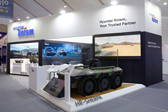 2022 충무공 이순신방위산업전에 참가한 현대로템 전시관 전경. 현대로템 제공